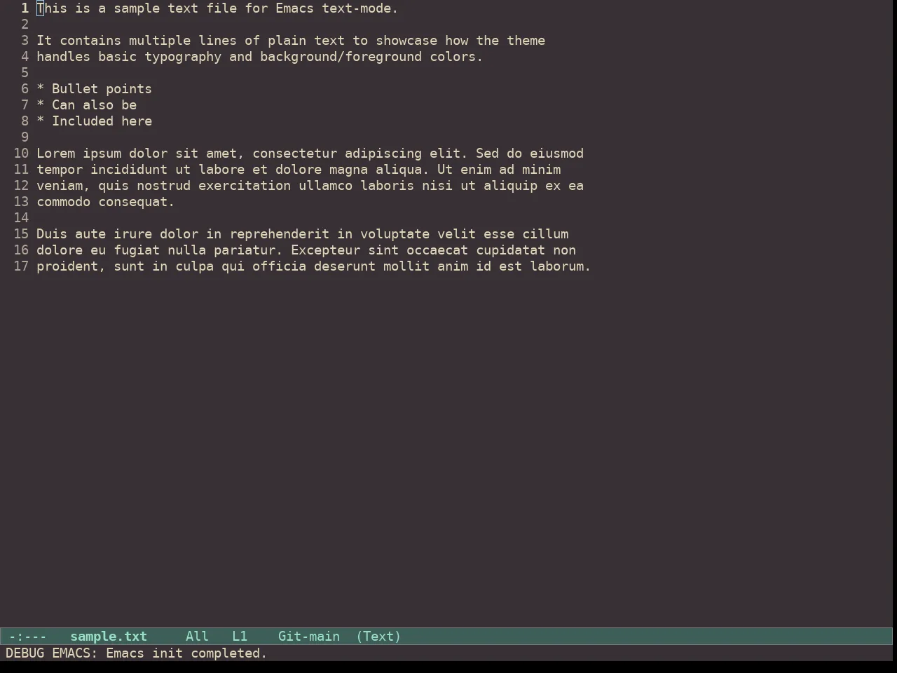 Doric Valley Theme in text-mode