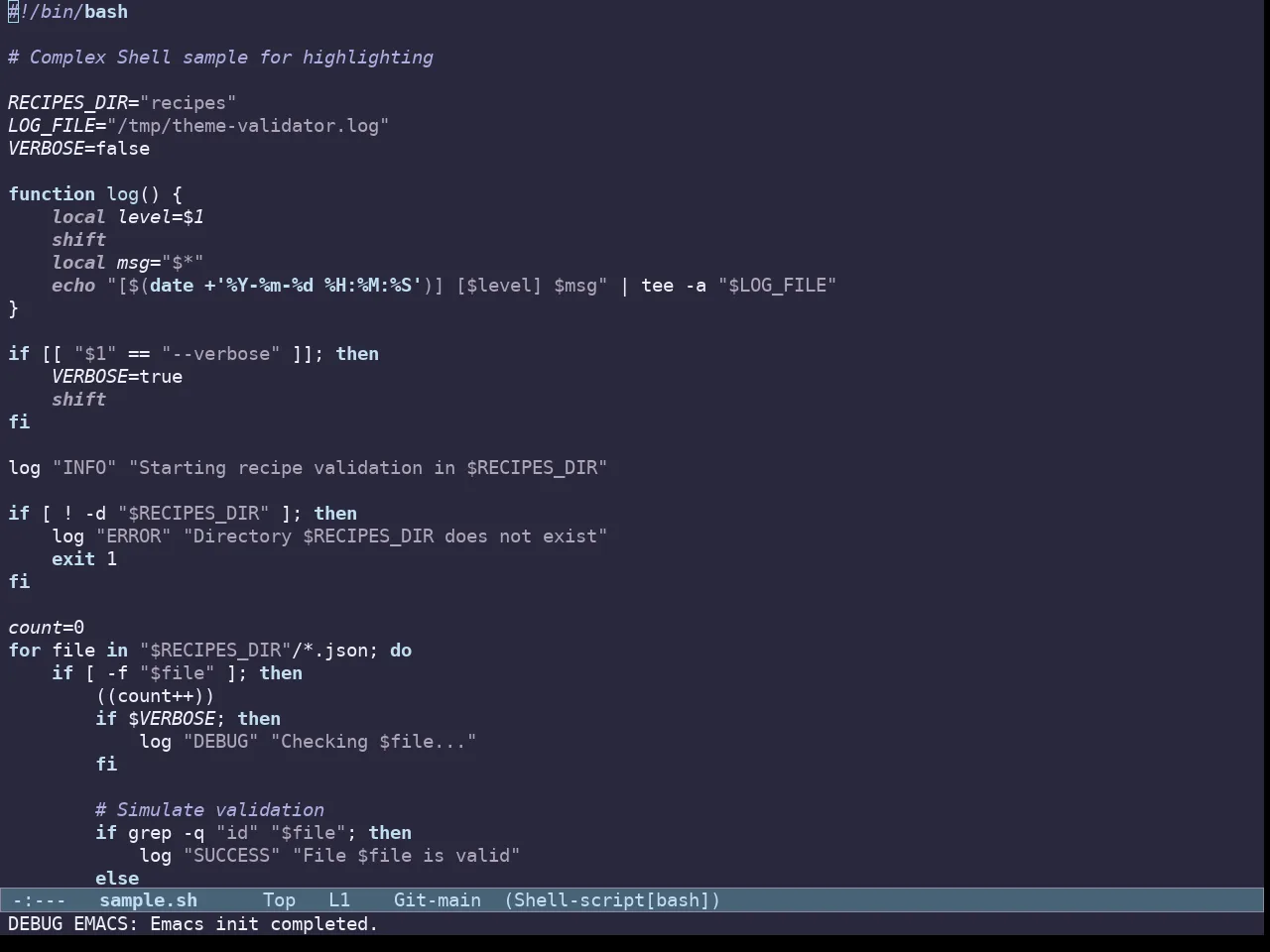 Doric Water Theme in sh-mode
