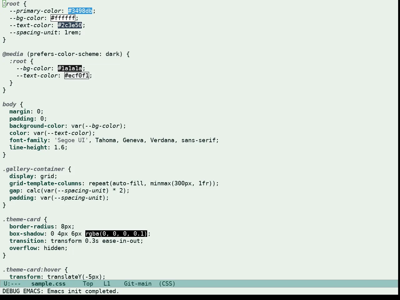 Doric Wind Theme in css-mode
