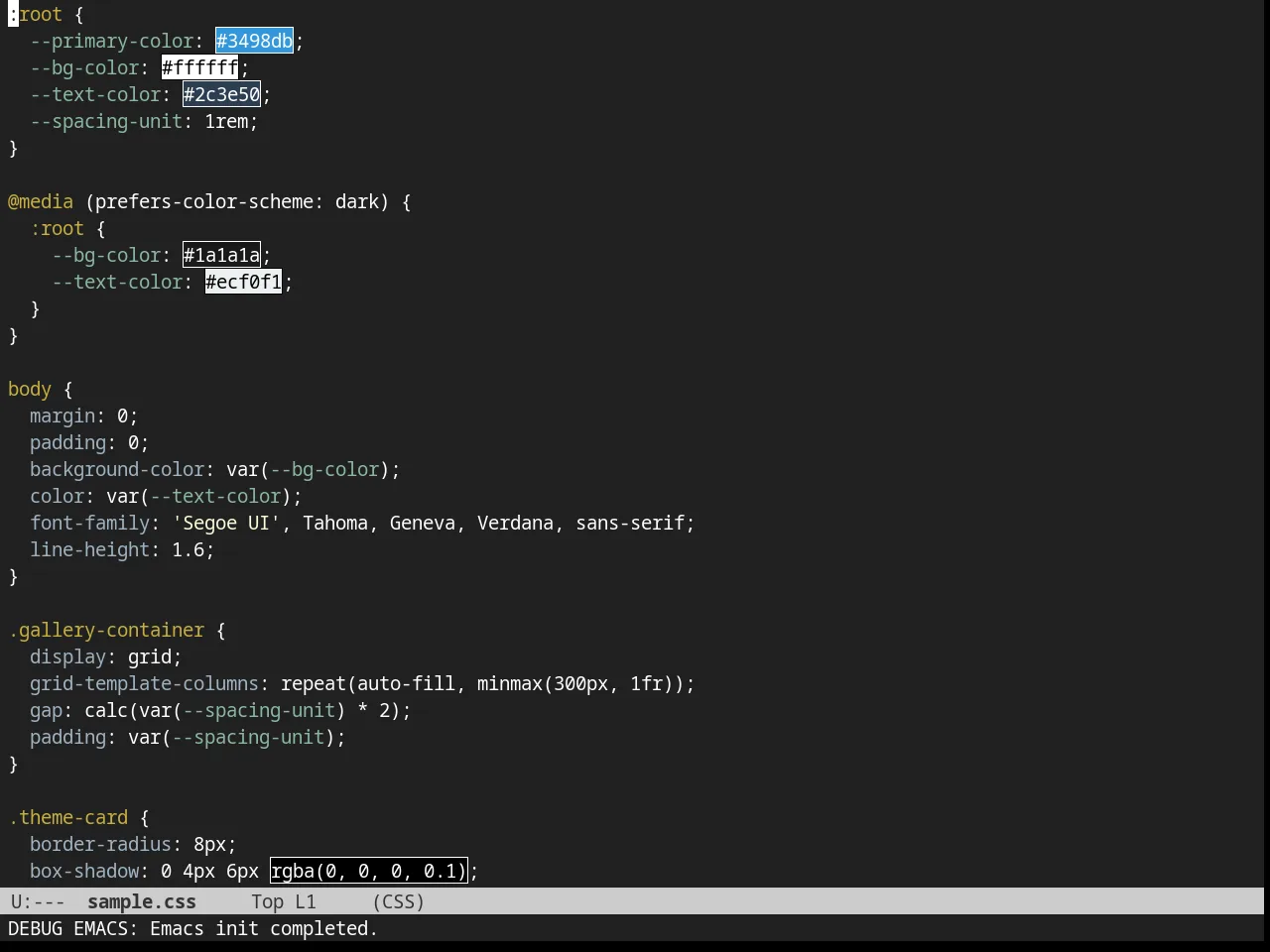 Dorsey Theme in css-mode