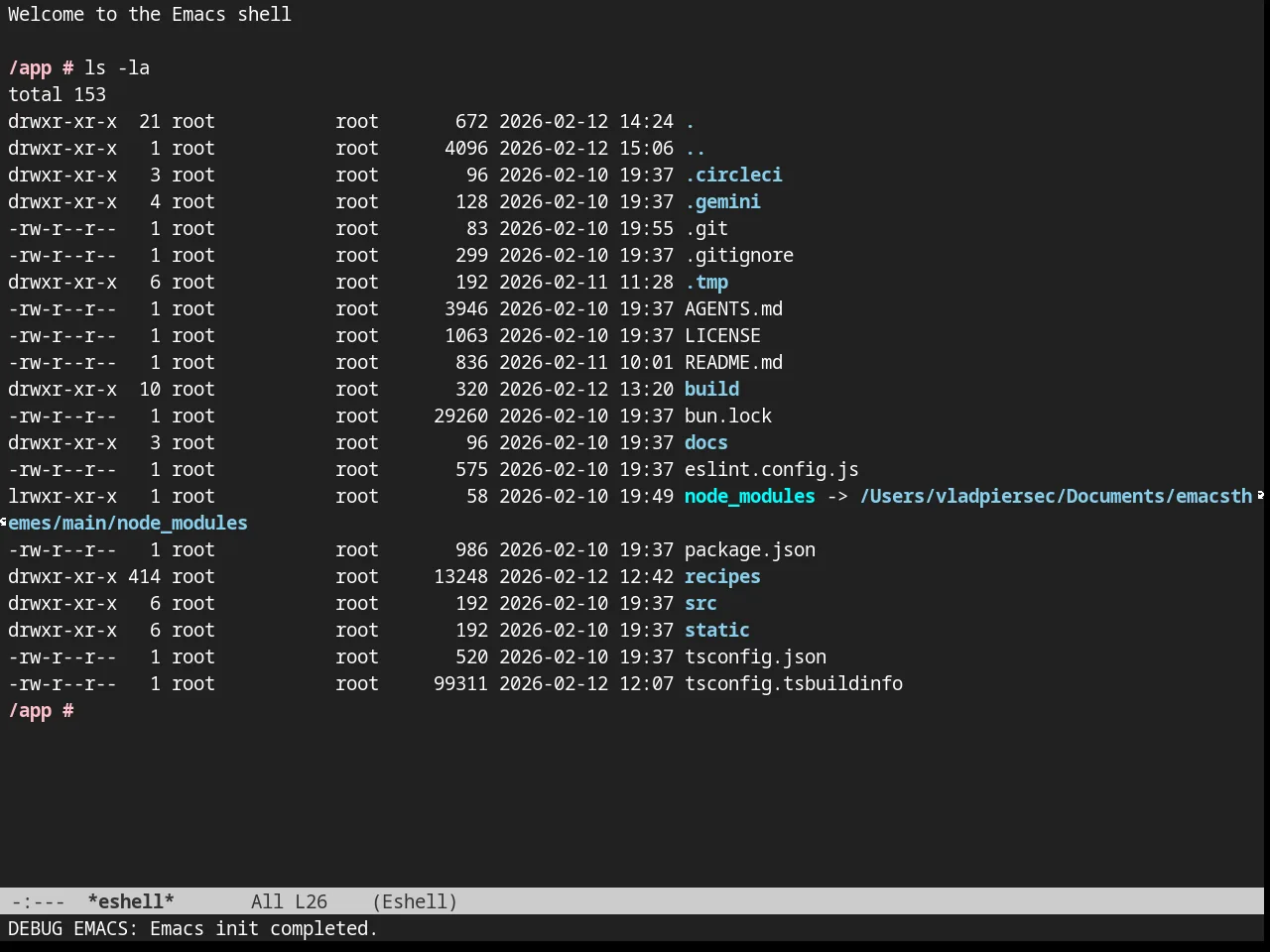 Dorsey Theme in eshell