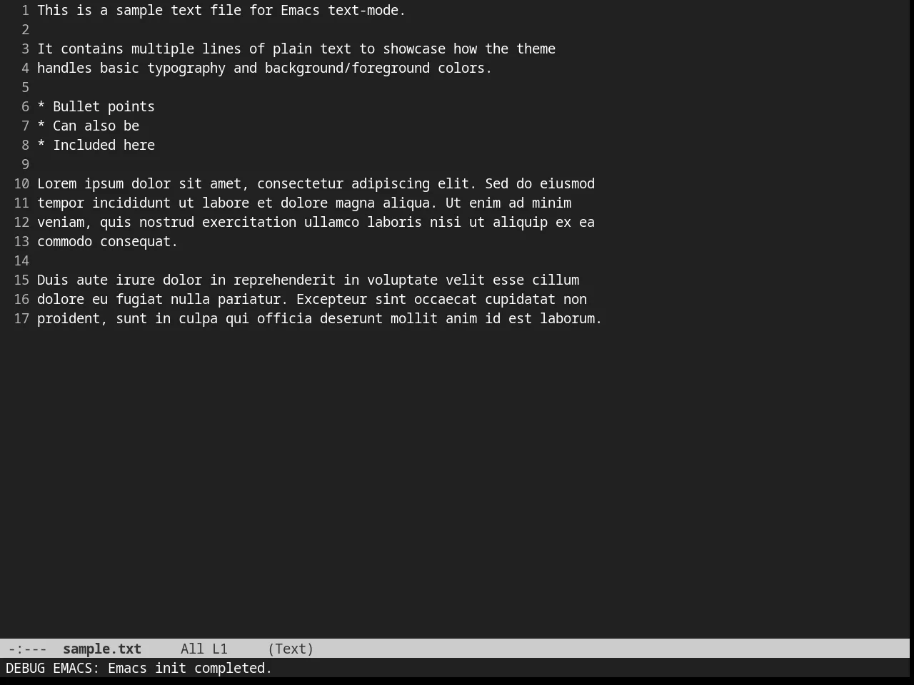 Dorsey Theme in text-mode