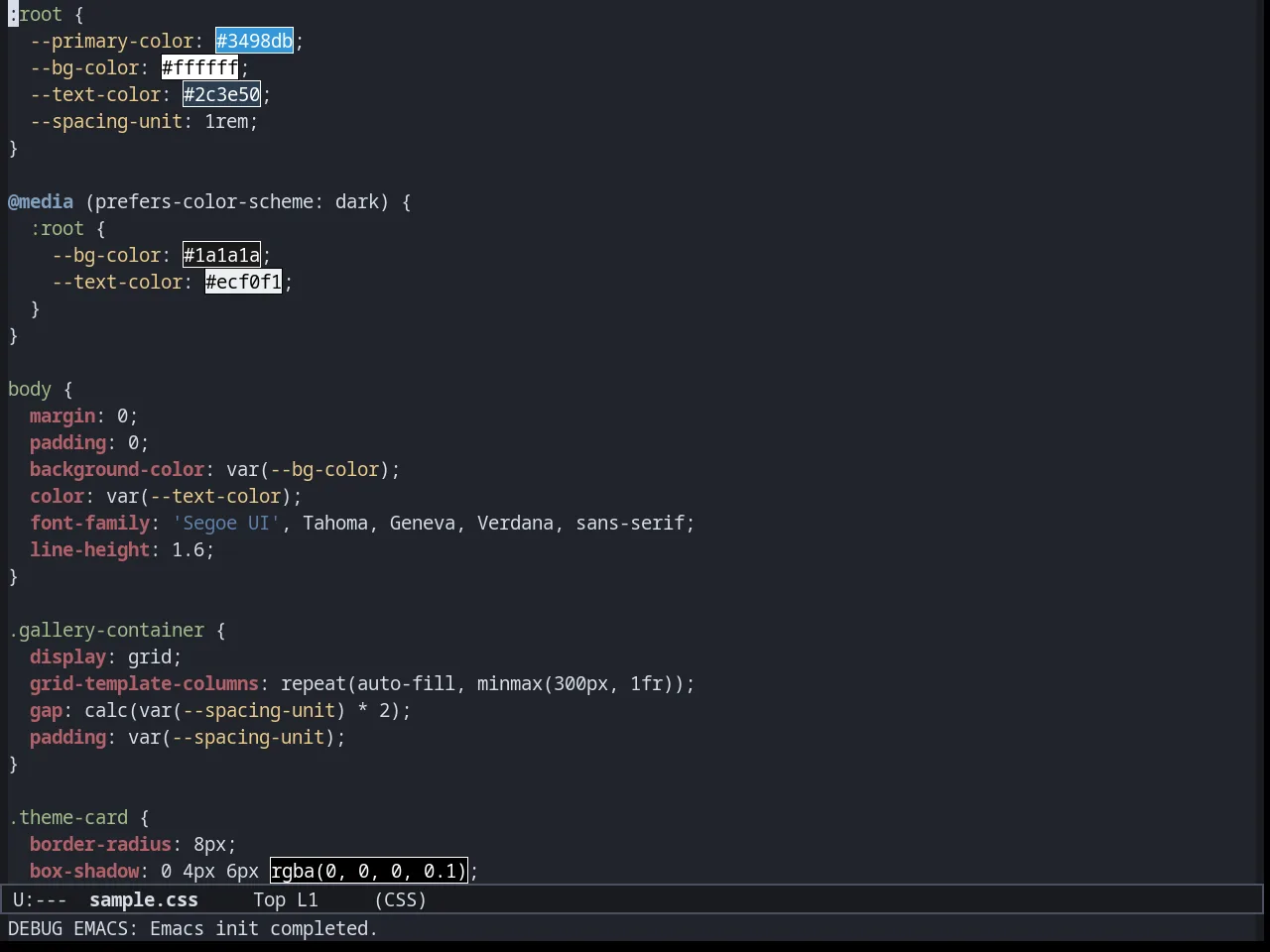 Dream Theme in css-mode