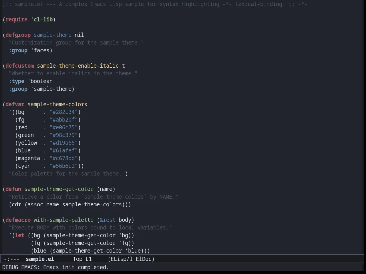Dream Theme in emacs-lisp-mode
