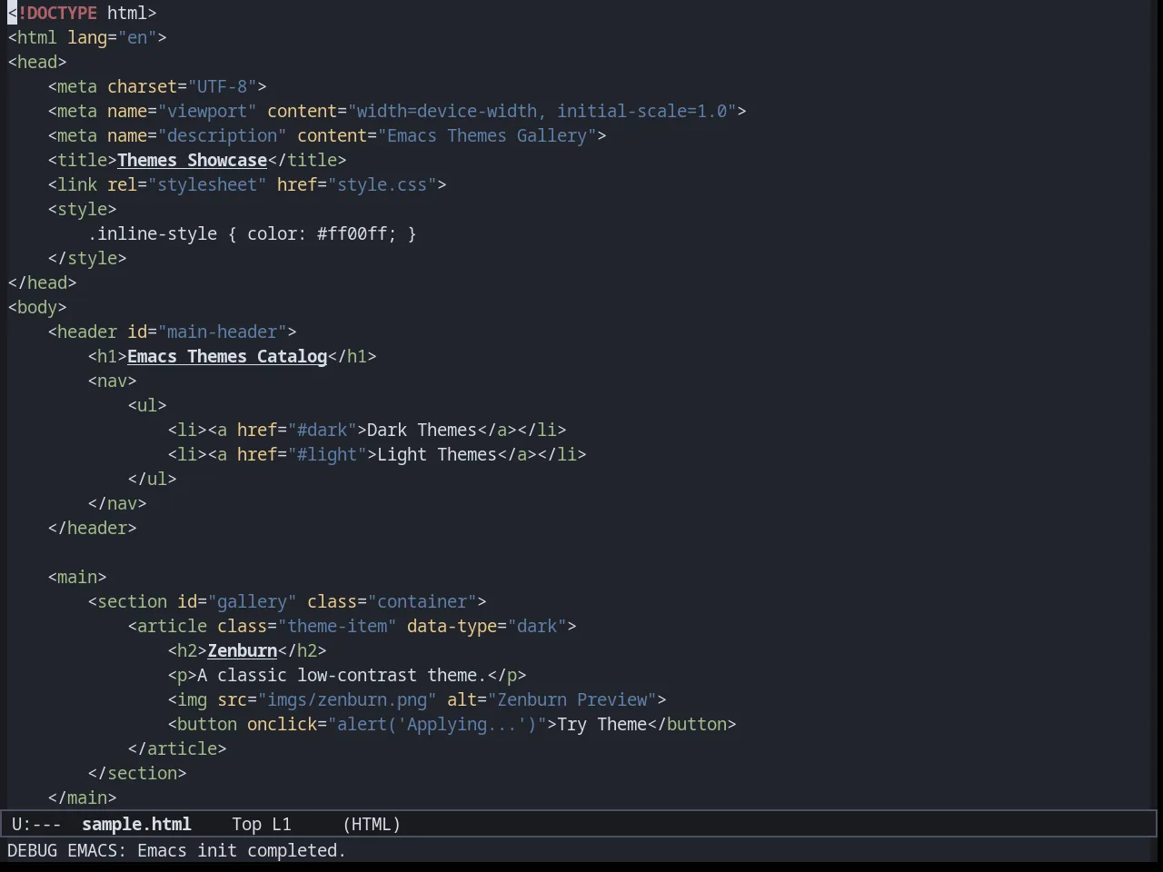 Dream Theme in html-mode