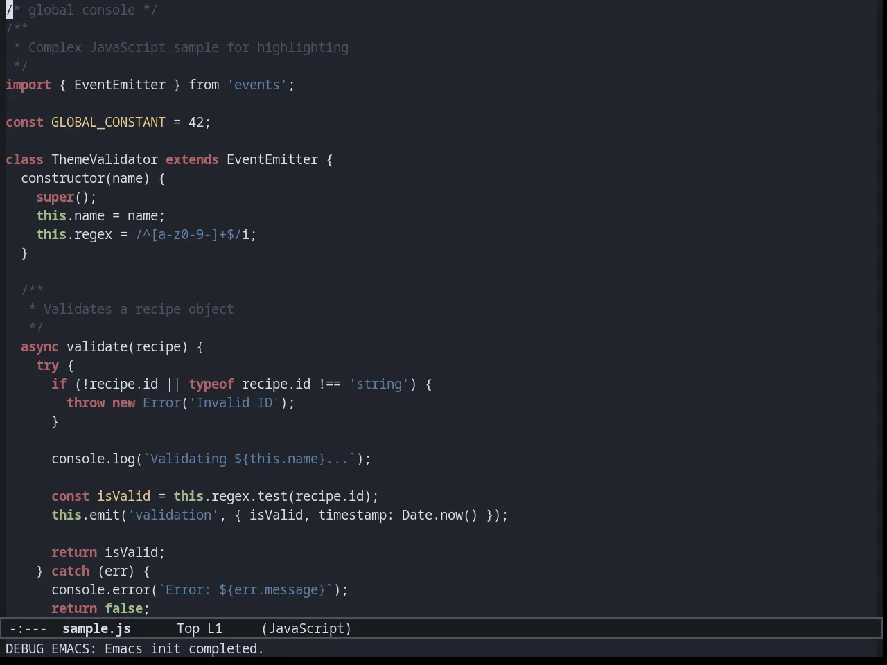 Dream Theme in javascript-mode