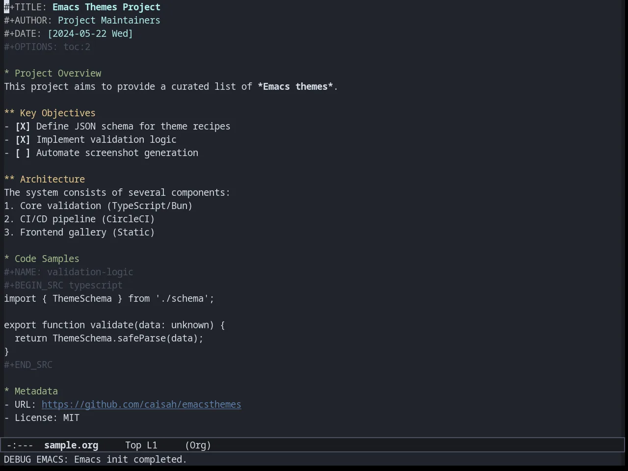 Dream Theme in org-mode