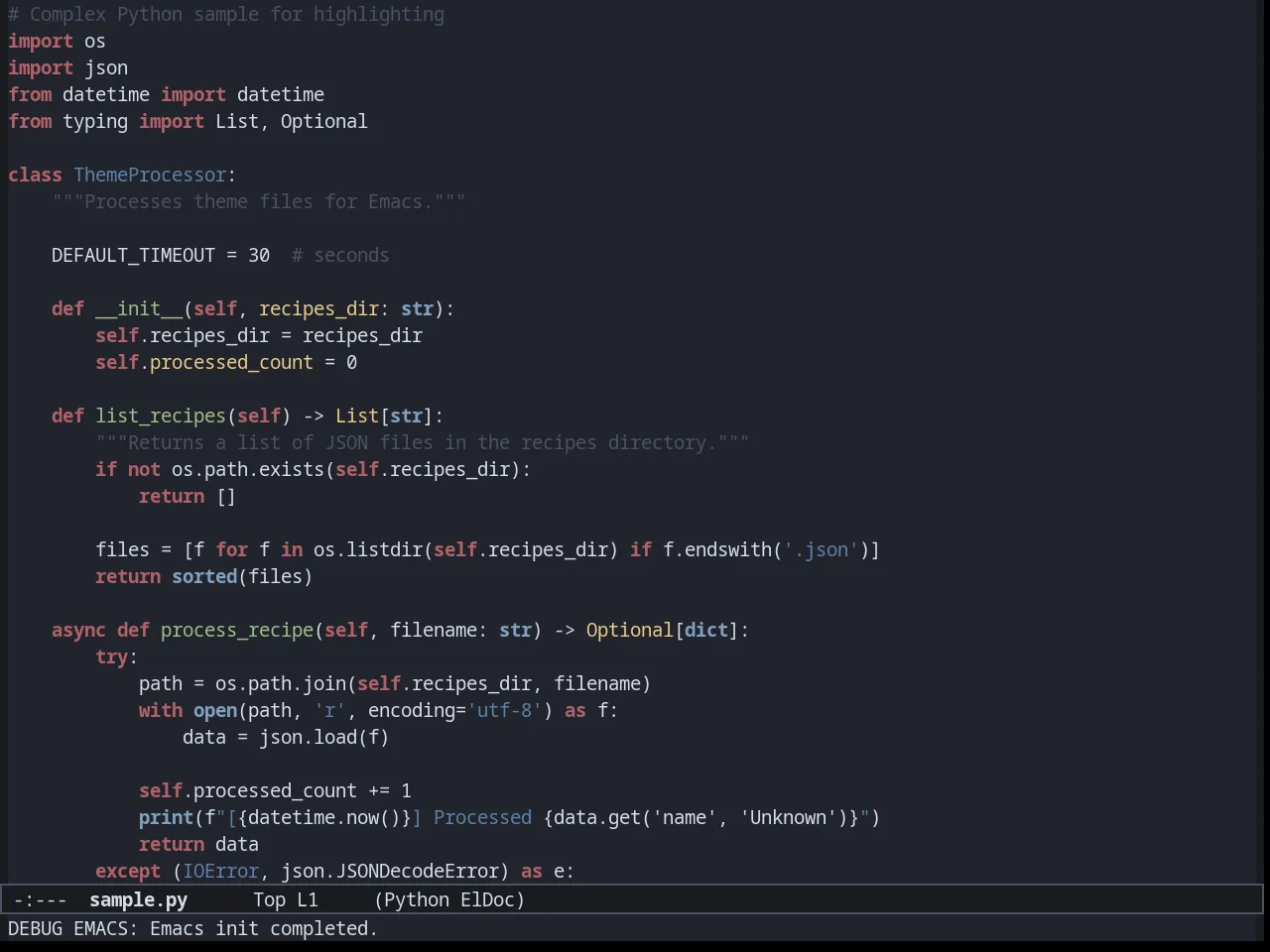Dream Theme in python-mode