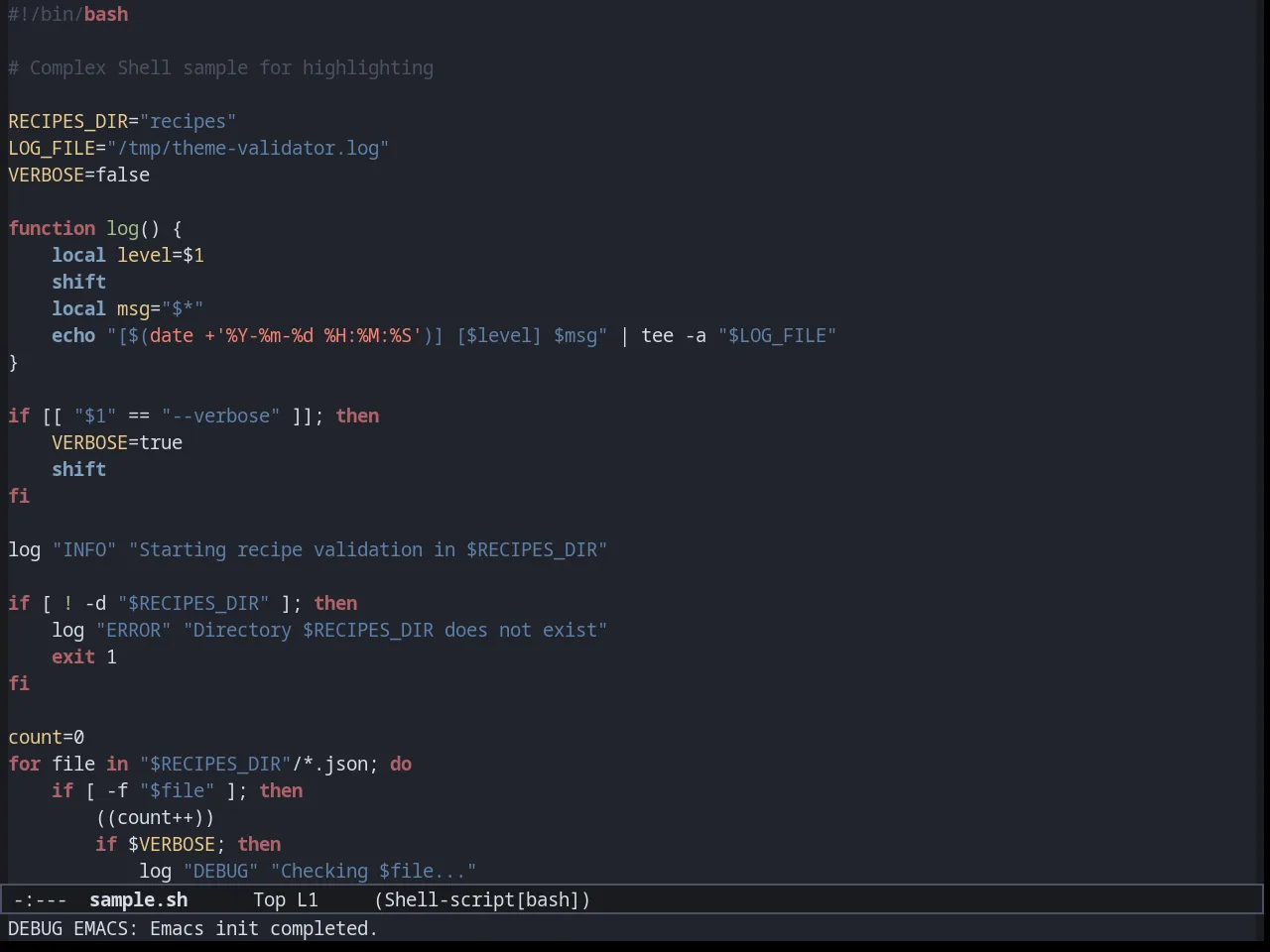 Dream Theme in sh-mode