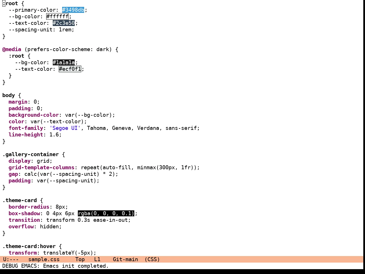 Eclipse Theme in css-mode