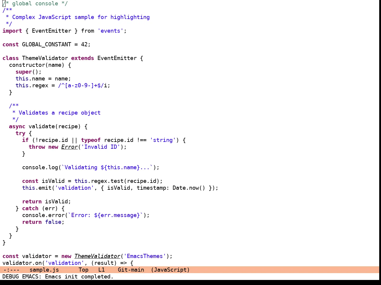 Eclipse Theme in javascript-mode