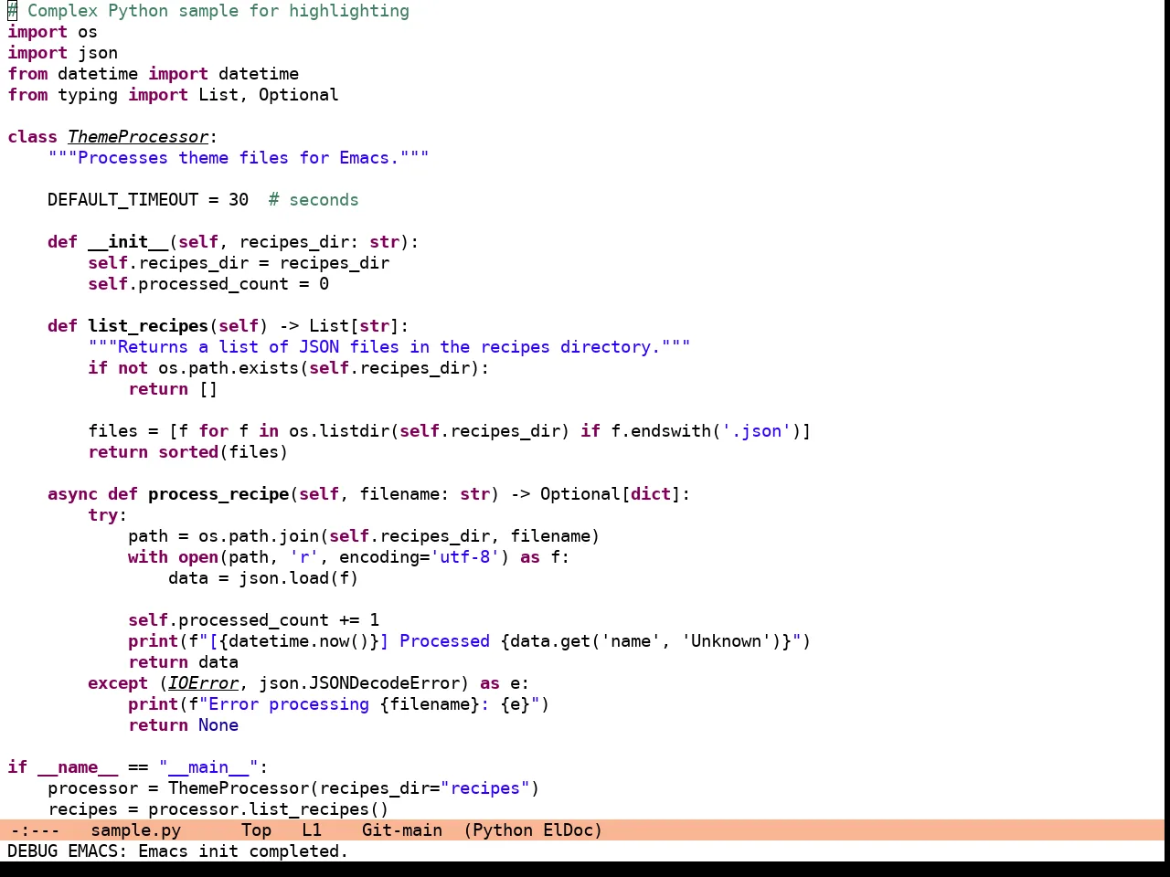 Eclipse Theme in python-mode