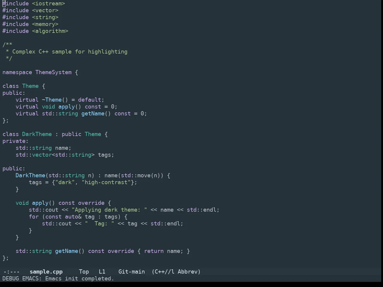 Edna Theme in c++-mode