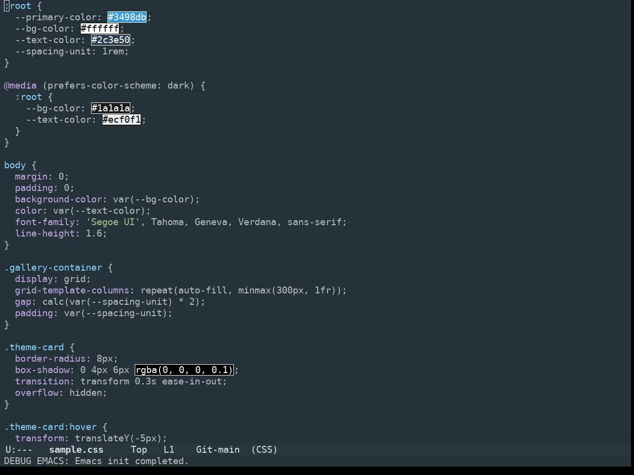 Edna Theme in css-mode