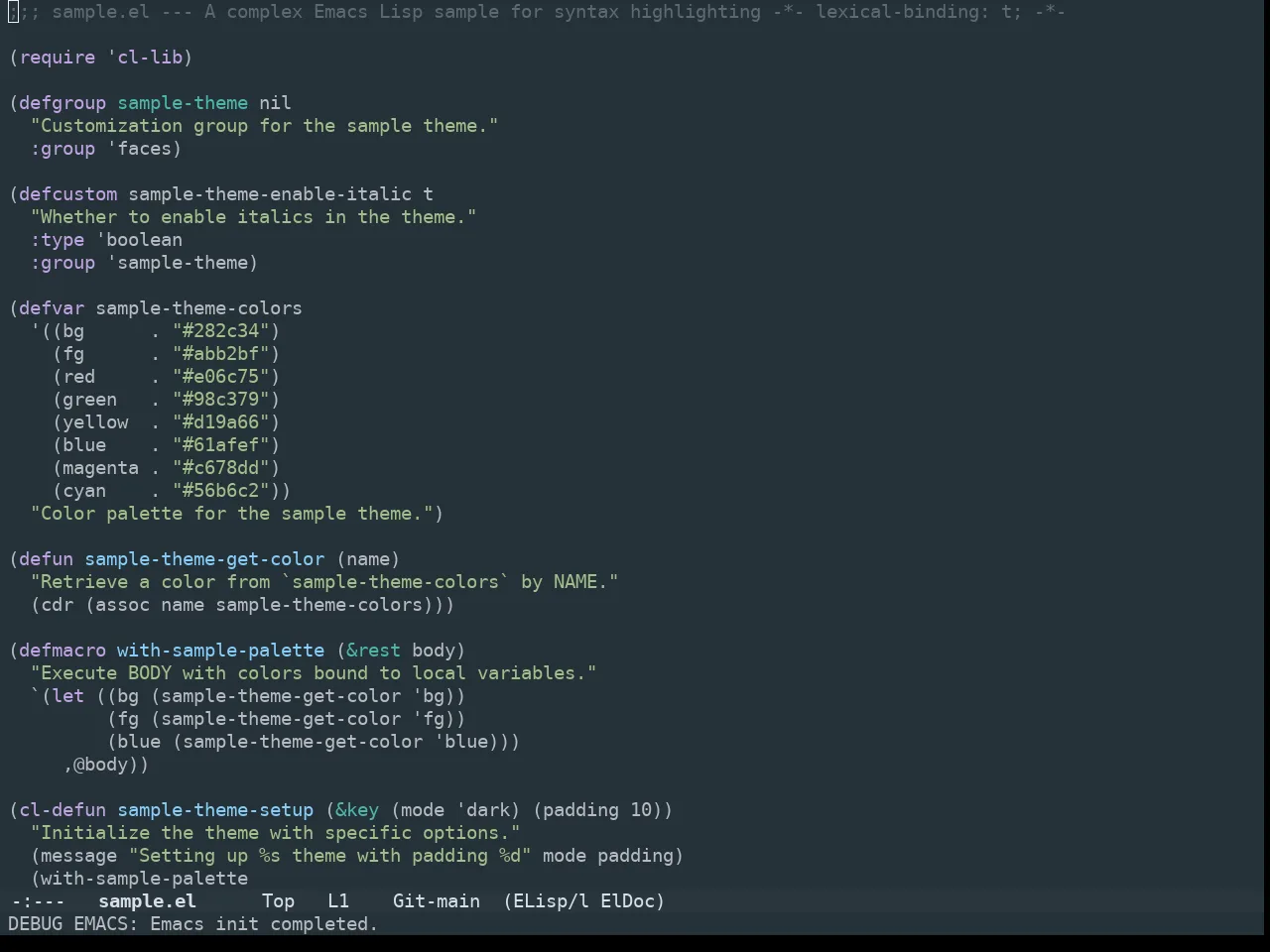 Edna Theme in emacs-lisp-mode