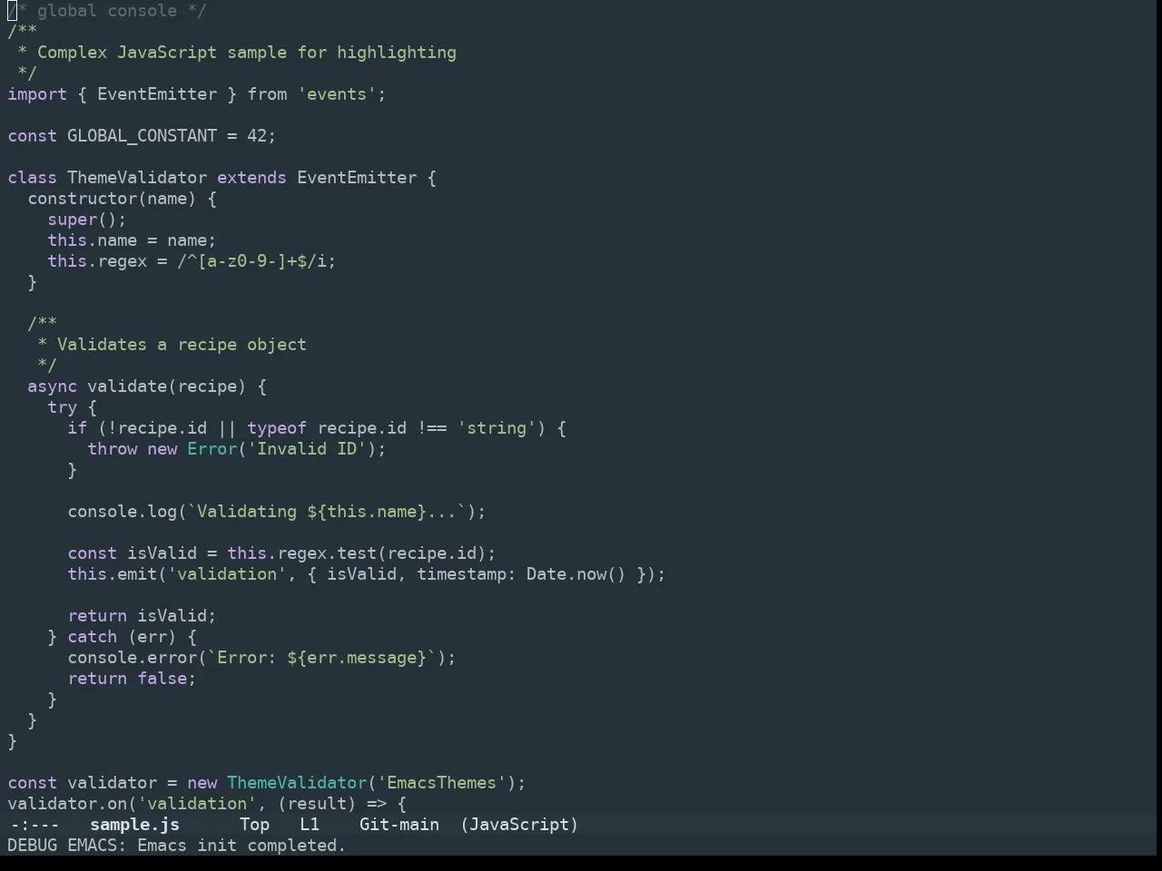 Edna Theme in javascript-mode