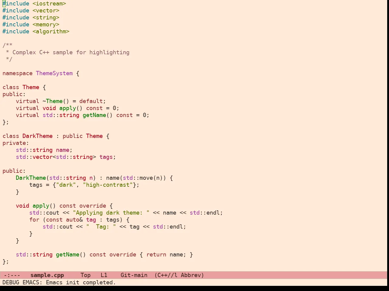 Ef Arbutus Theme in c++-mode
