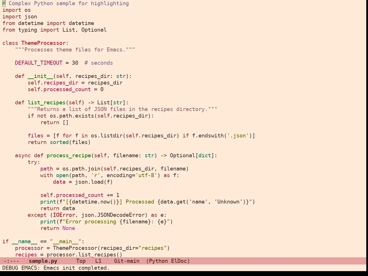 Ef Arbutus Theme in python-mode