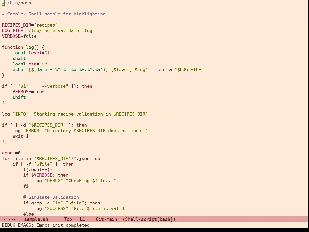 Ef Arbutus Theme in sh-mode