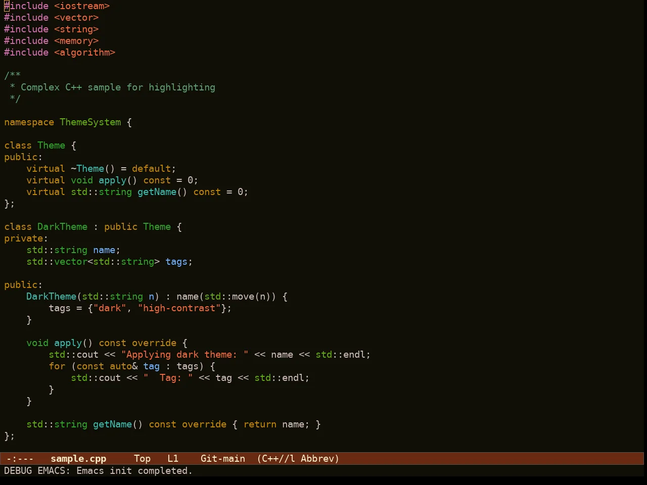 Ef Autumn Theme in c++-mode