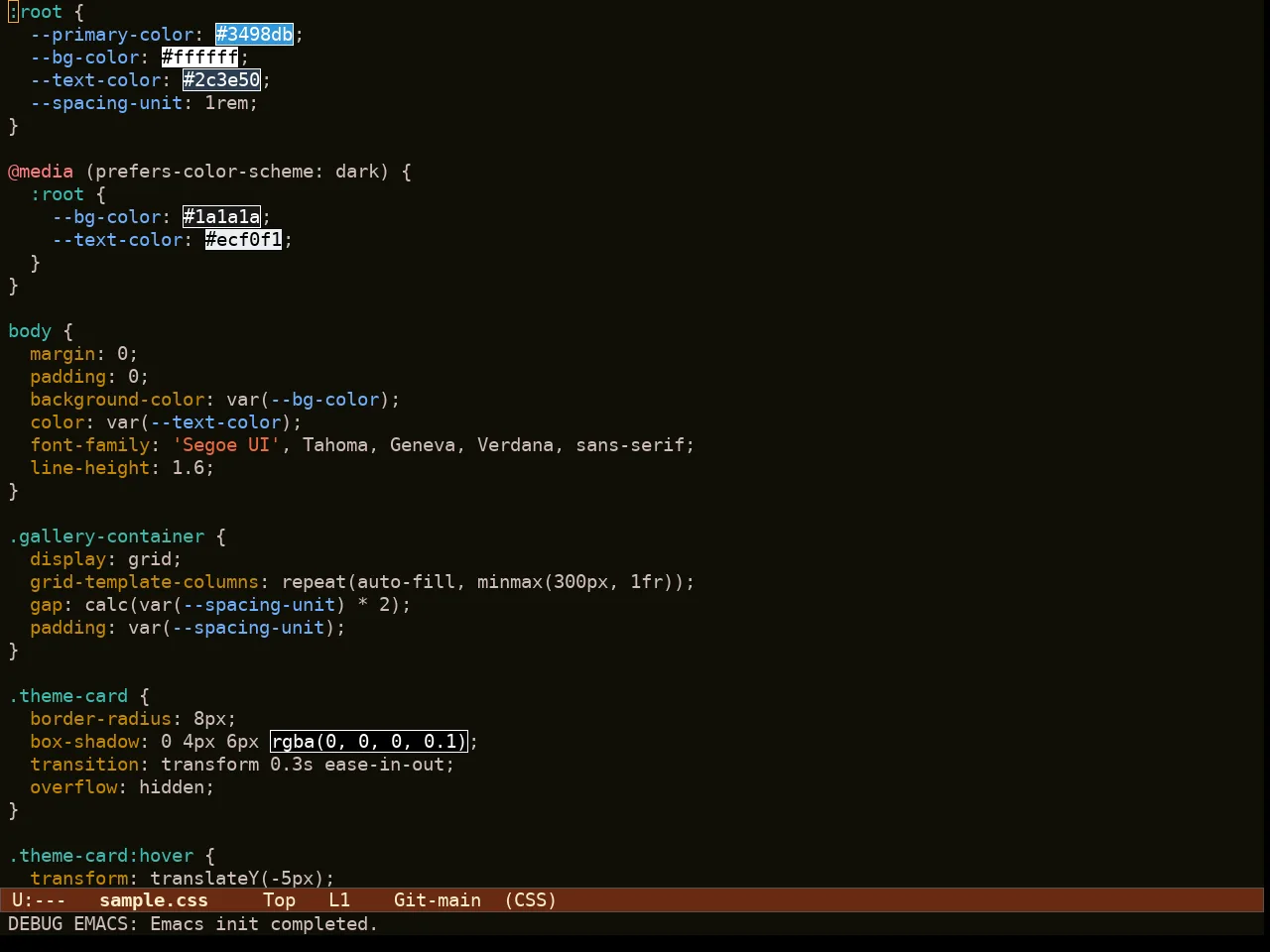 Ef Autumn Theme in css-mode