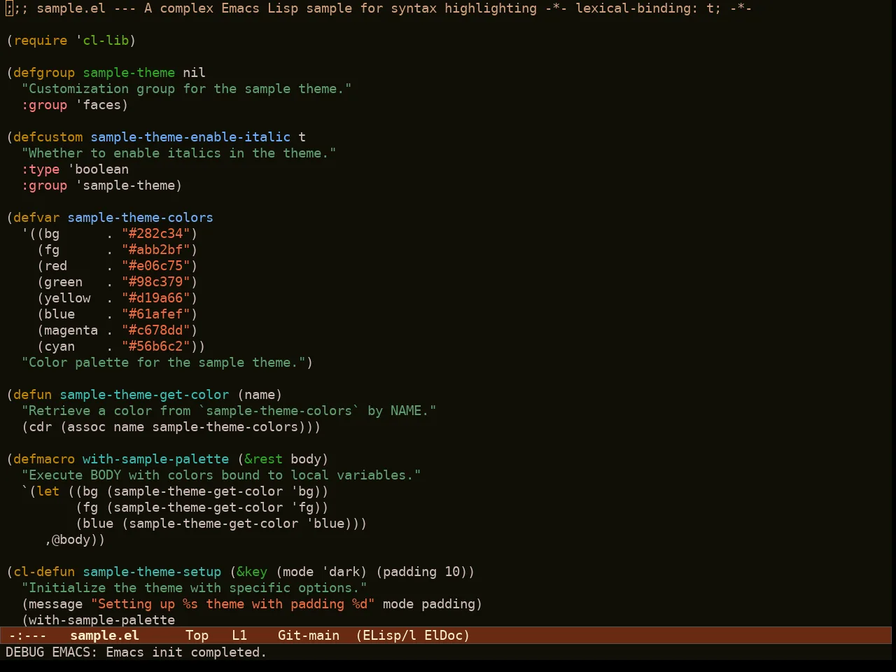 Ef Autumn Theme in emacs-lisp-mode