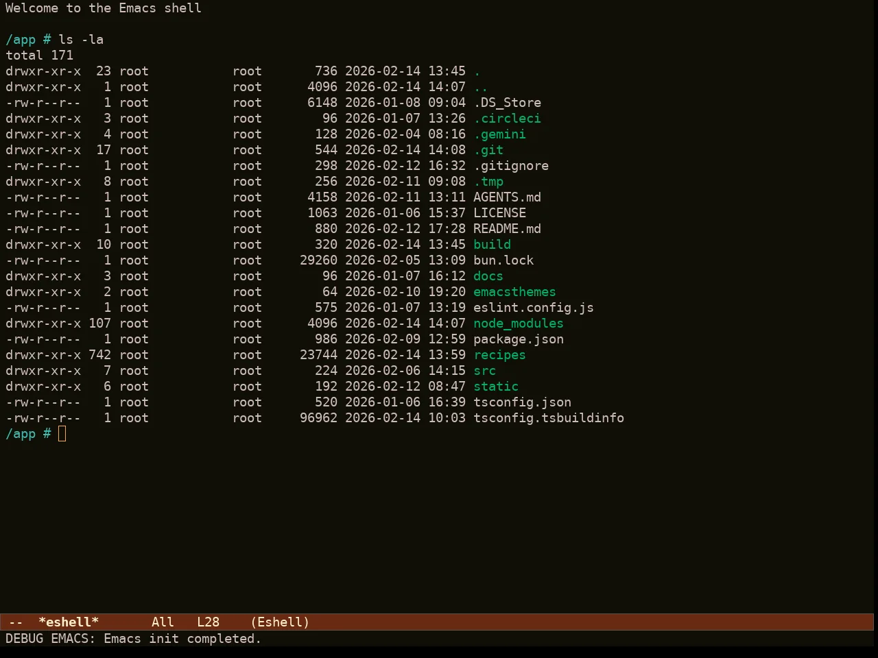 Ef Autumn Theme in eshell