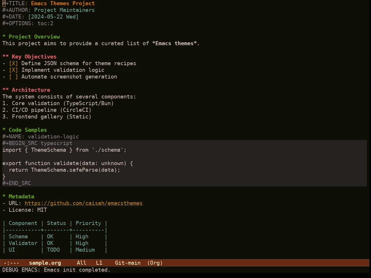 Ef Autumn Theme in org-mode