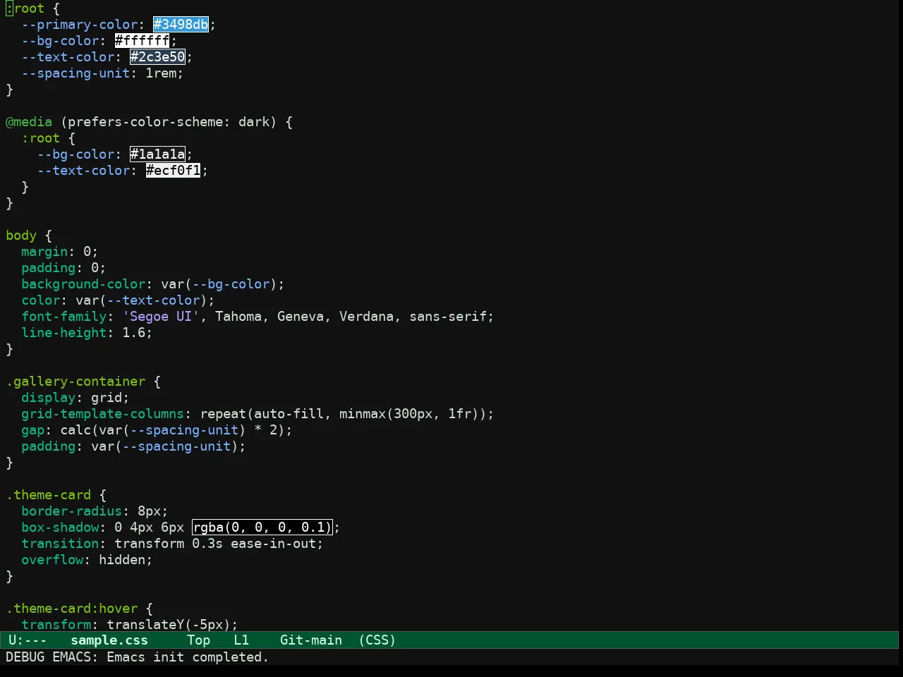 Ef Bio Theme in css-mode
