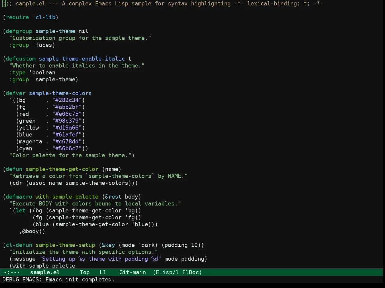 Ef Bio Theme in emacs-lisp-mode