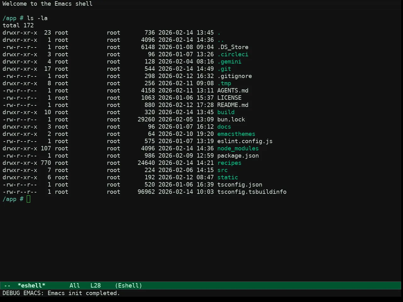 Ef Bio Theme in eshell