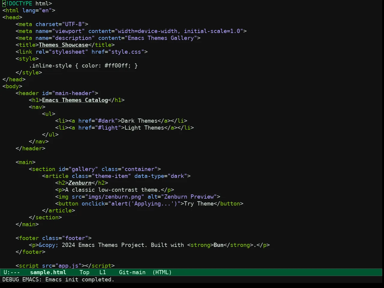 Ef Bio Theme in html-mode