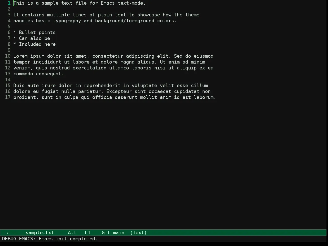 Ef Bio Theme in text-mode