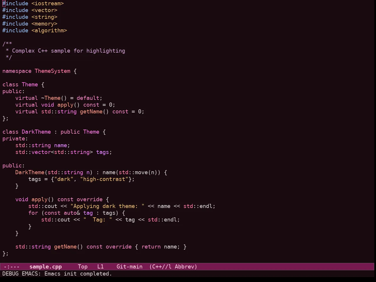 Ef Cherie Theme in c++-mode