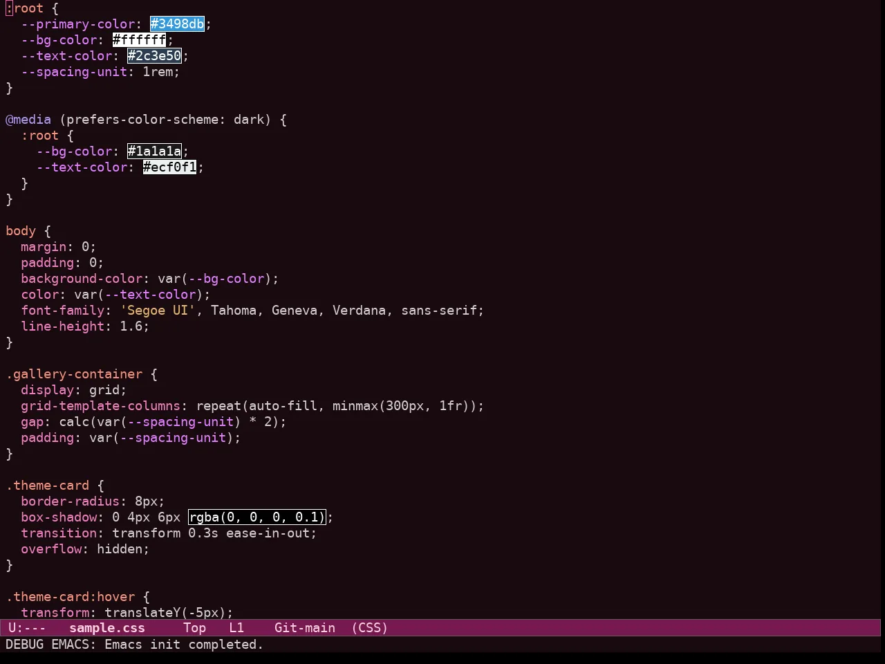 Ef Cherie Theme in css-mode