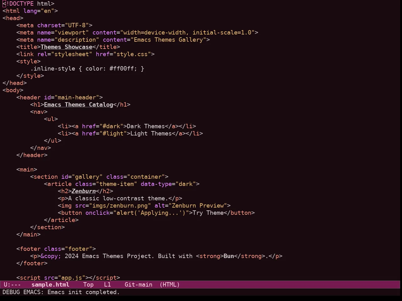 Ef Cherie Theme in html-mode