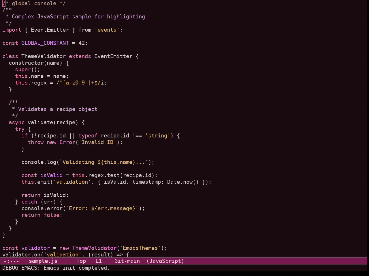Ef Cherie Theme in javascript-mode