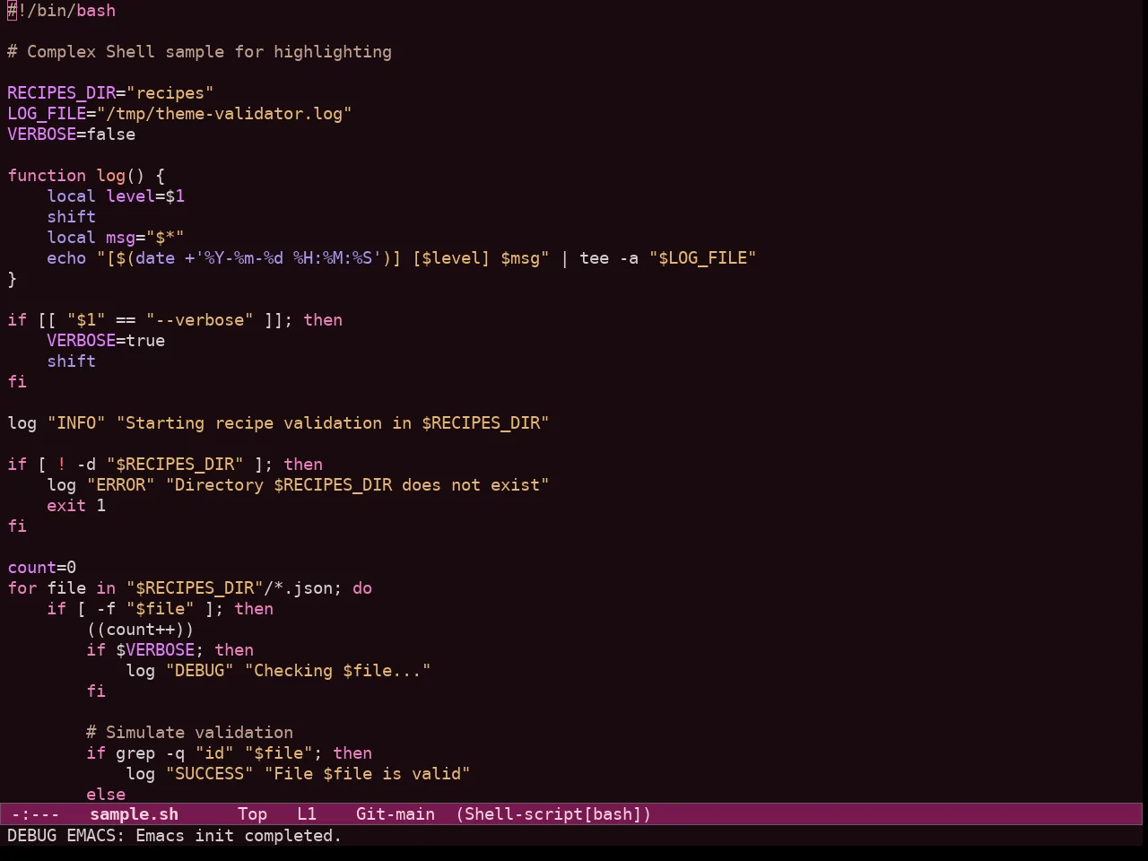 Ef Cherie Theme in sh-mode