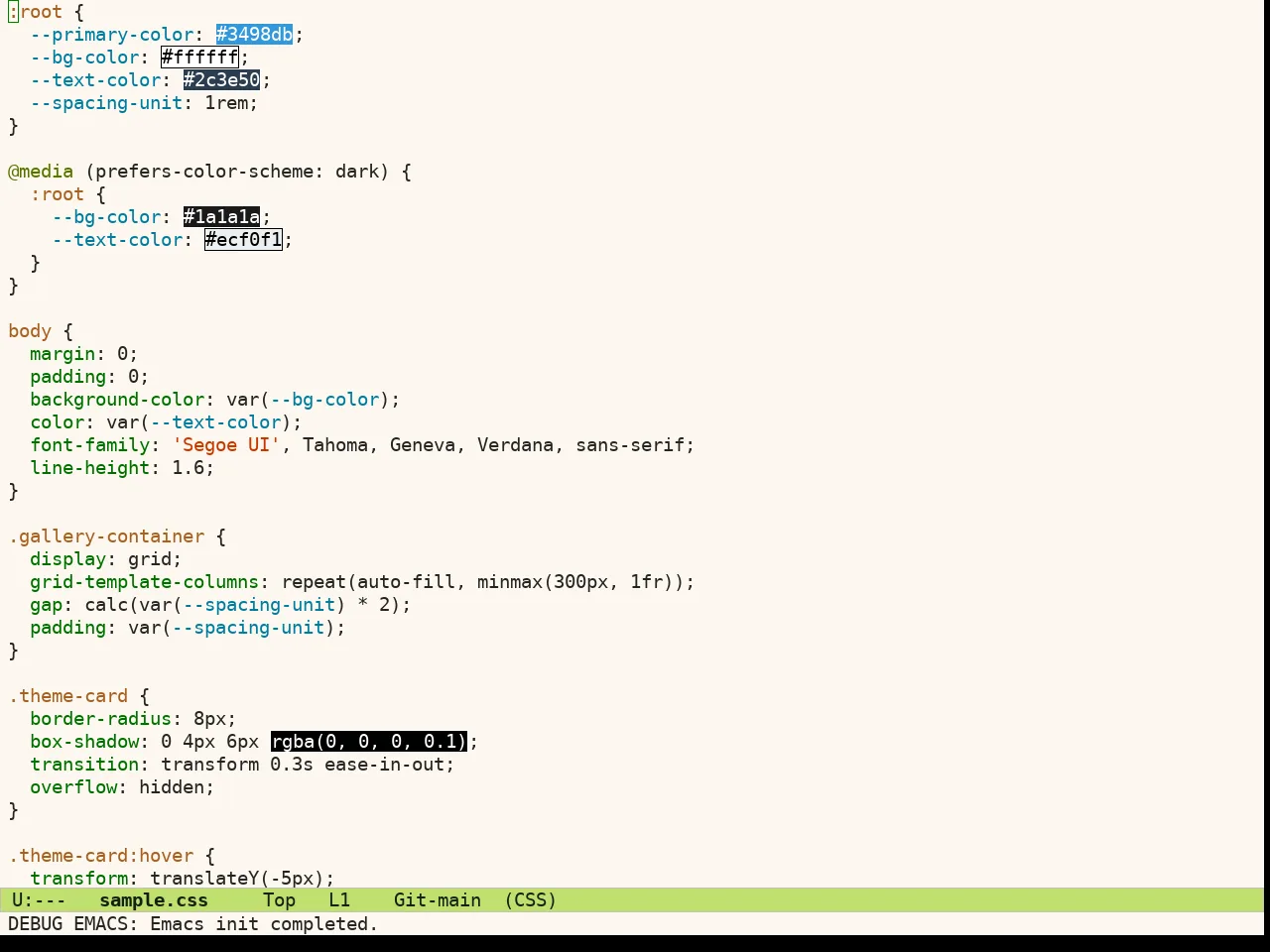 Ef Cyprus Theme in css-mode
