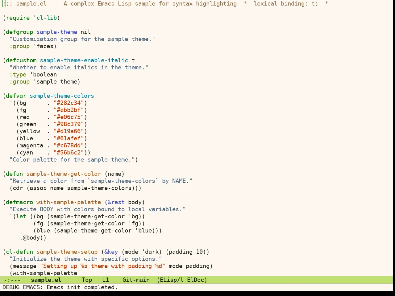 Ef Cyprus Theme in emacs-lisp-mode