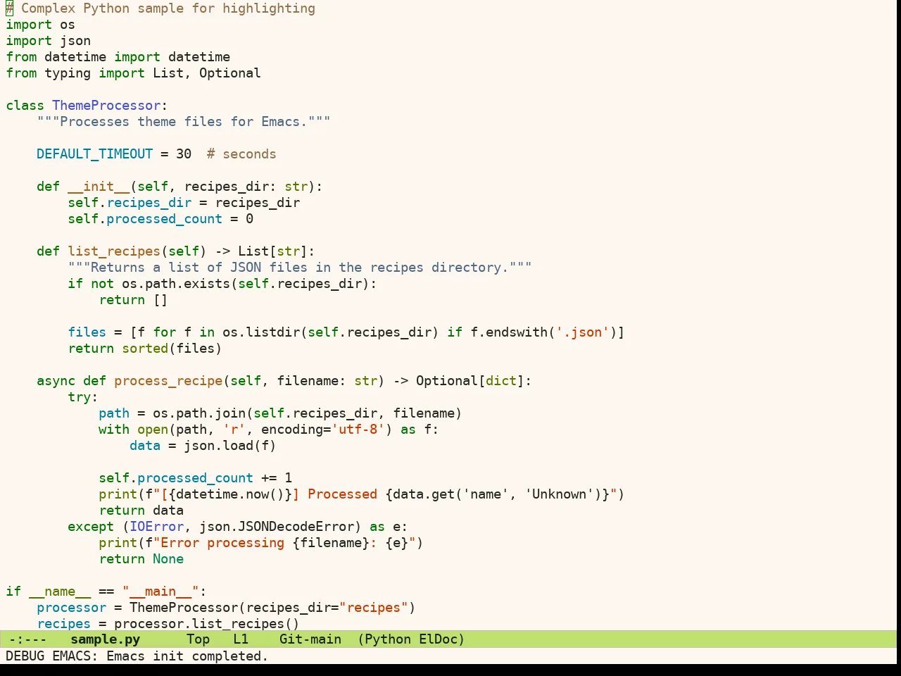 Ef Cyprus Theme in python-mode
