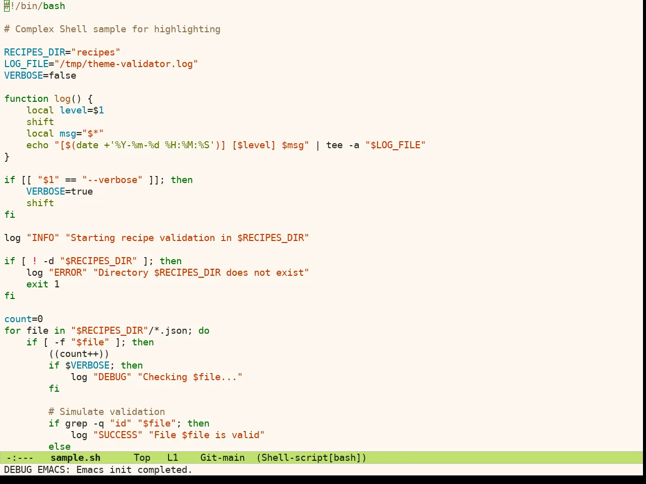 Ef Cyprus Theme in sh-mode