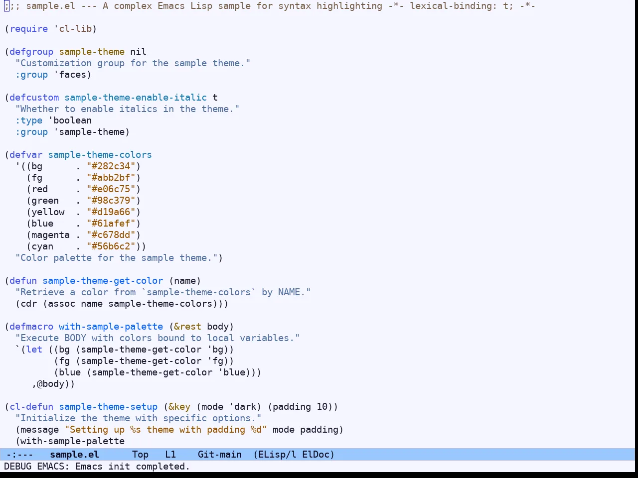 Ef Deuteranopia Light Theme in emacs-lisp-mode
