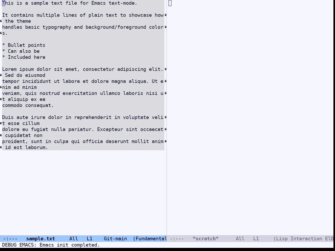 Ef Deuteranopia Light Theme in fundamental-mode