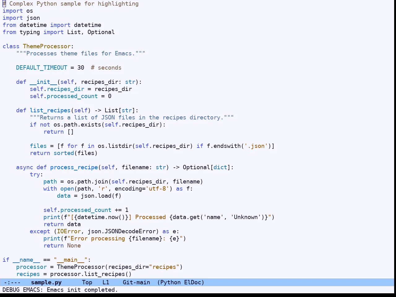 Ef Deuteranopia Light Theme in python-mode