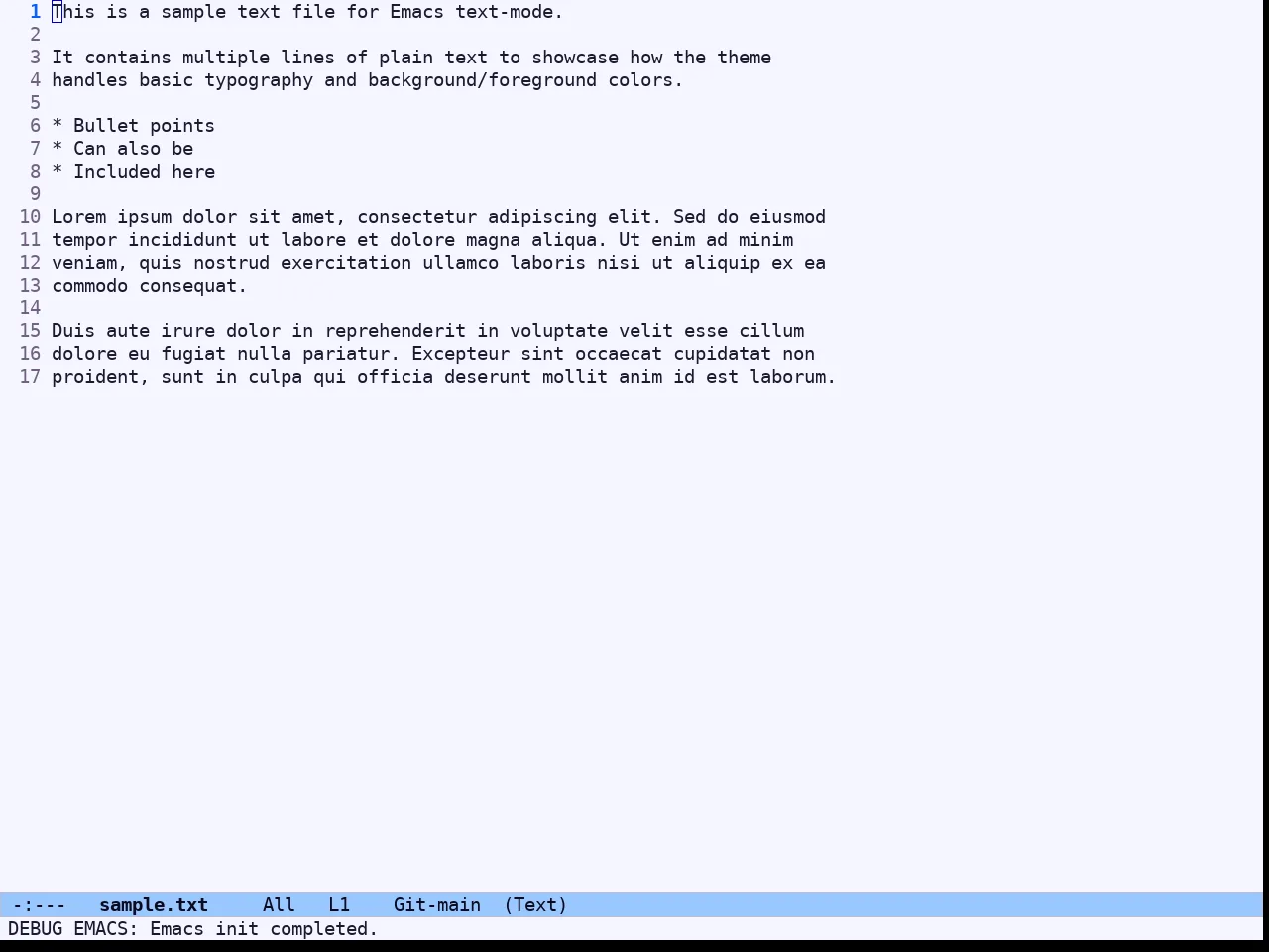 Ef Deuteranopia Light Theme in text-mode