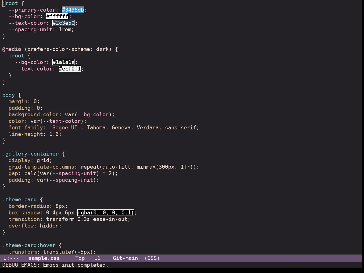 Ef Dream Theme in css-mode