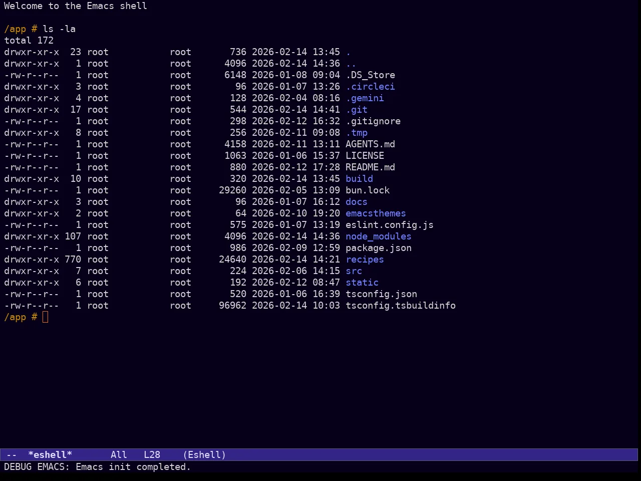 Ef Duo Dark Theme in eshell