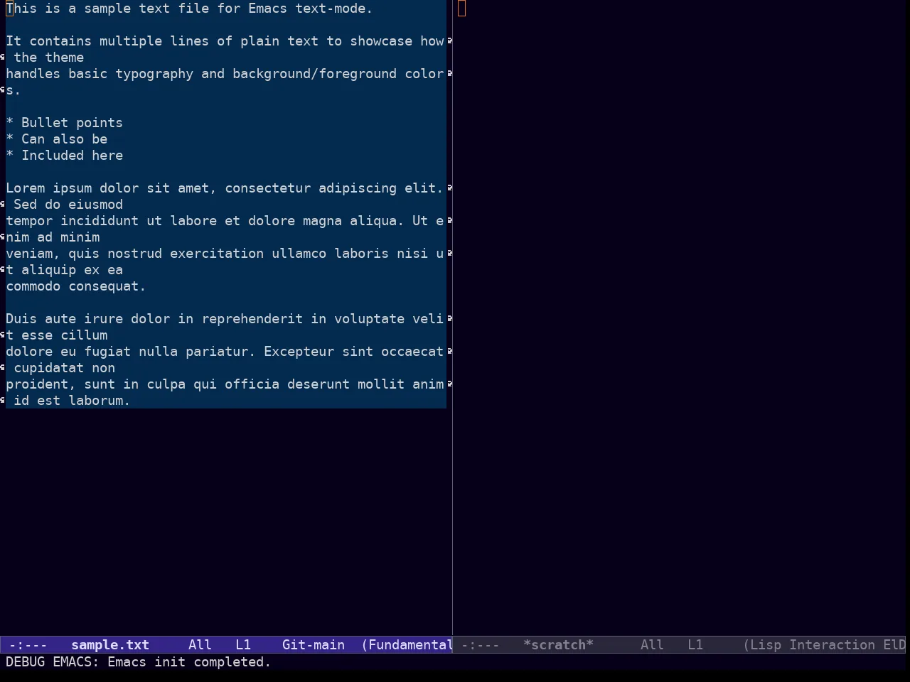 Ef Duo Dark Theme in fundamental-mode