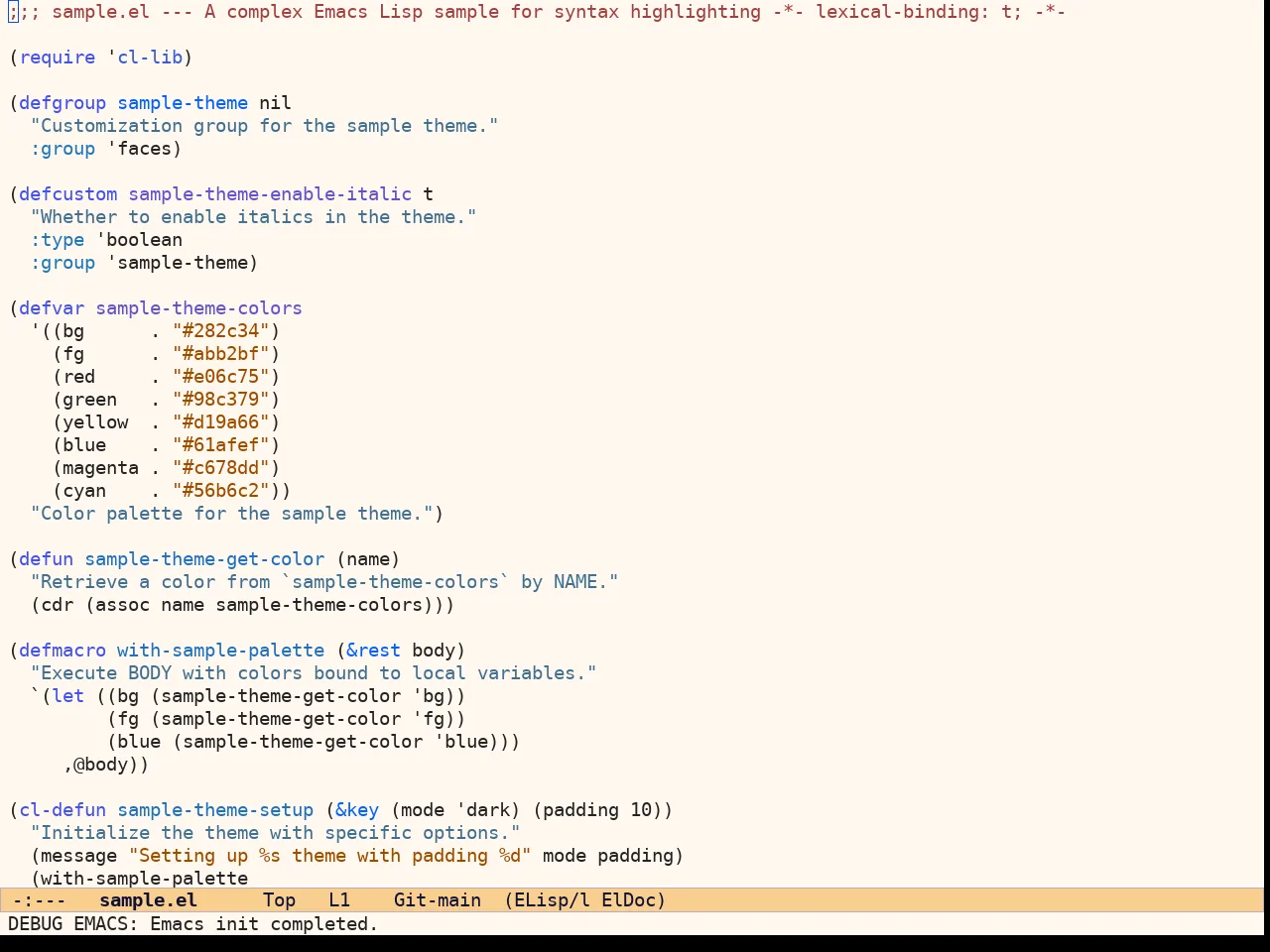 Ef Duo Light Theme in emacs-lisp-mode